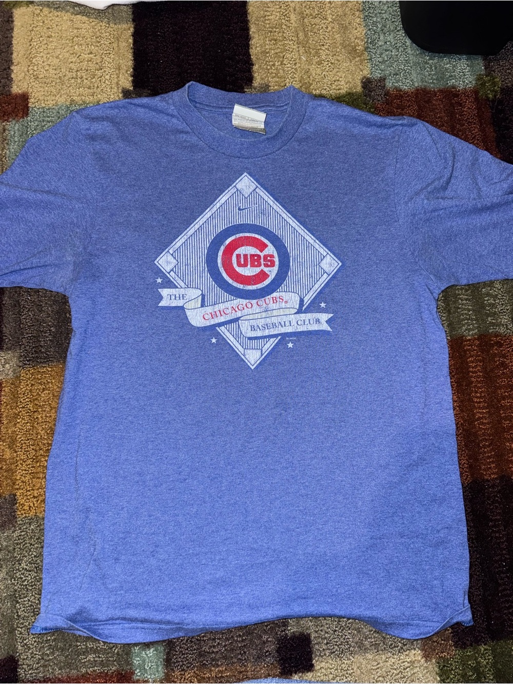 Nike Heather Royal Blue Chicago Cubs Diamond Logo Short Sleeve Tee